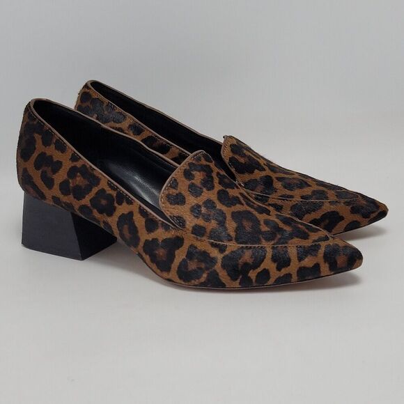 Sole Society Marty Leopard Animal Print Loafers Heel Pointed Vamp Shoes Size 8M - Picture 12 of 12